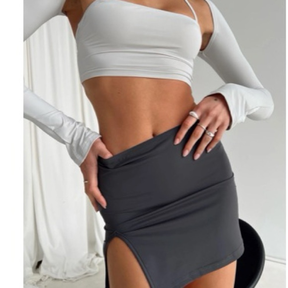 Princess Polly Lowell Charcoal Mini Skirt